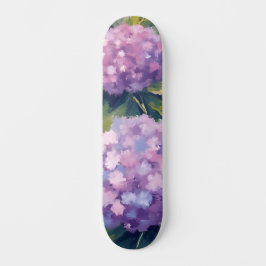 Lila Hydrangeas Blommigt Vattenfärg Mini Skateboard Bräda 18,5 Cm