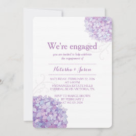 Lila Hydrangeas Bröllop Förlovningsfest Inbjudningar