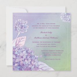 Lila Hydrangeas Ombre Bröllop Inbjudningar