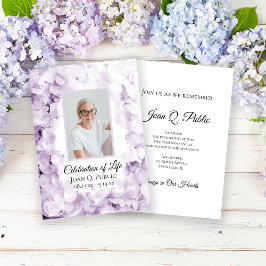 Lila Hydrangeas Watercolor Firande of Life Inbjudningar
