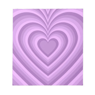 Lila Hypnotic Heart Kärlek Mönster Anteckningsblock