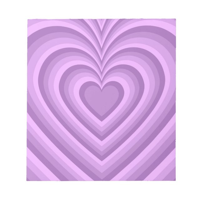 Lila Hypnotic Heart Kärlek Mönster Anteckningsblock (Framsida)