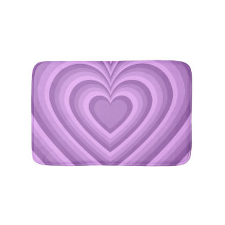 Lila Hypnotic Heart Kärlek Mönster Badrumsmatta