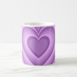 Lila Hypnotic Heart Kärlek Mönster Kaffemugg