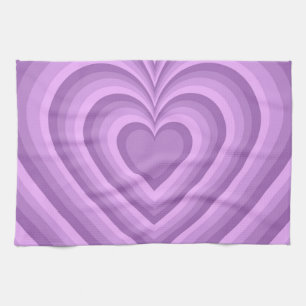 Lila Hypnotic Heart Kärlek Mönster Kökshandduk