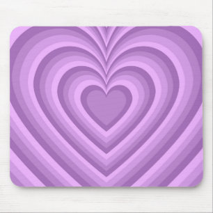Lila Hypnotic Heart Kärlek Mönster Musmatta