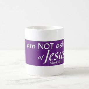LILA_I ÄR INTE ASHAMED AV JESUS MUGG_Mark838 Kaffemugg