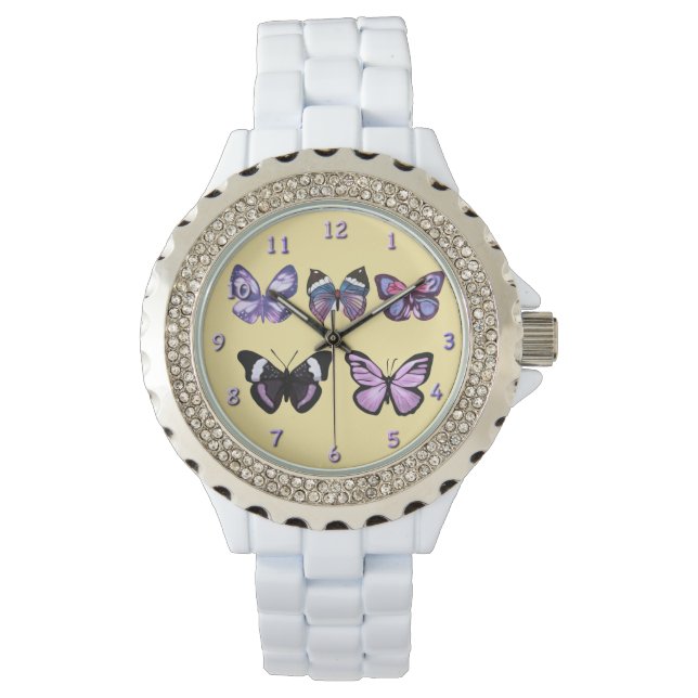 Lila i Butterflies-serien Armbandsur (Framsida)
