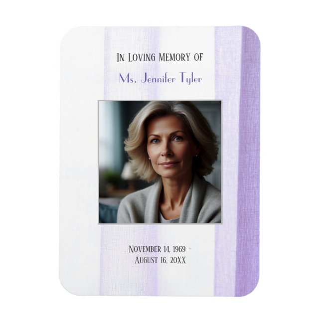 Lila i Eleganten Loving Memory Magnet (Vertikal)