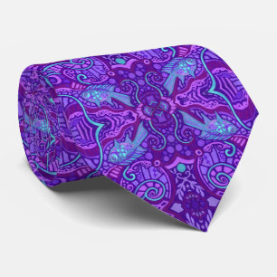 Lila i Fish Arabesque Underwater Bohemian Mönster Slips