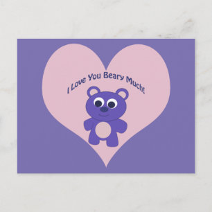 Lila i kärlek, du Beary Mo! Vykort