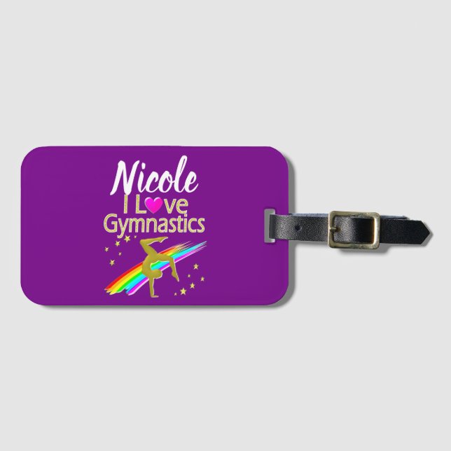 LILA I KÄRLEK GYMNASTICS DESIGN BAGAGEBRICKA (Framsida horisontal)
