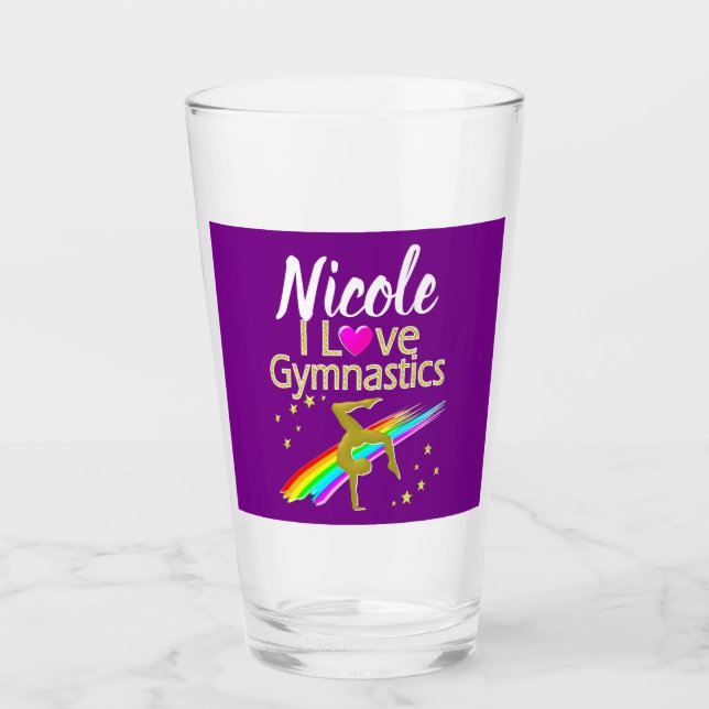 LILA I KÄRLEK GYMNASTICS DESIGN GLASKOPP (Framsida)