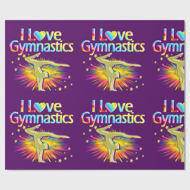 LILA I KÄRLEK GYMNASTICS WRAPPP PAPPER PRESENTPAPPER (Platt)