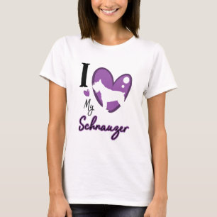Lila I kärlek min schnauzer Tee Shirt