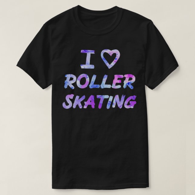 Lila I Kärlek Roller Skating T Shirt (Design framsida)