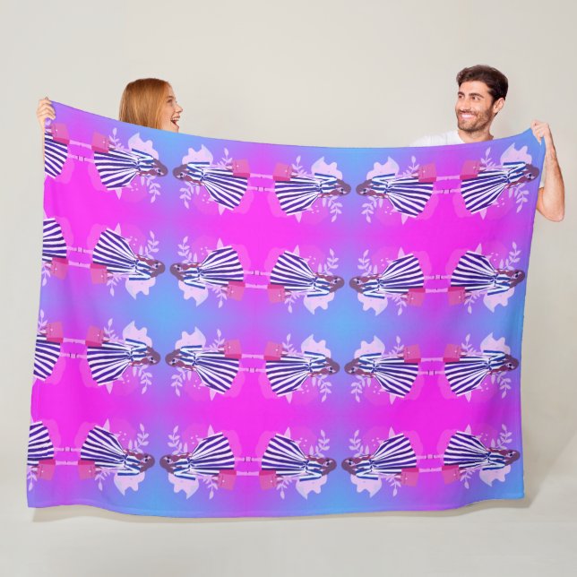 Lila i modern klädsel fleecefilt (På plats)