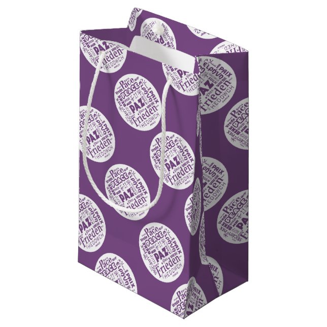 lila i påse med flerspråkig fred (Framsidan Vinklad)