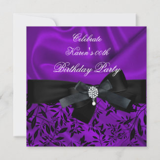 Lila i svart för Födelsedagsfest i åldern 2 Inbjudningar