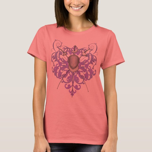 Lila i tätbebyggelse, dvs. vaddering av maskor för tee shirt (Framsida)