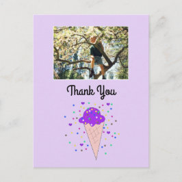 Lila Ice Cream Photo Tack Vykort