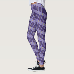 Lila Ice Lolly Grape Popsicle Pop Summer Foodie Leggings
