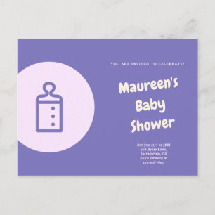 Lila Icon Baby Shower Vykort