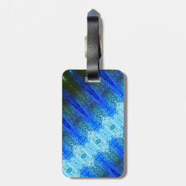 Lila Ikat X GL Aqua Luggage Tag Bagagebricka