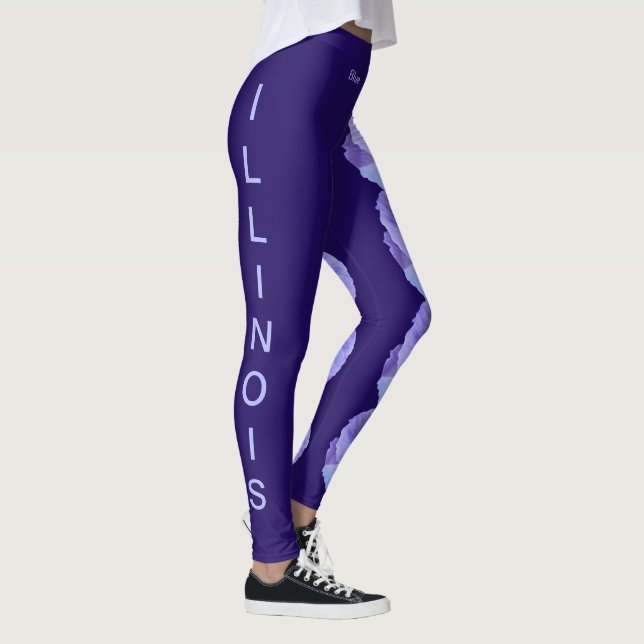 Lila Illinois State Flower Blue Violet Leggings (Höger)