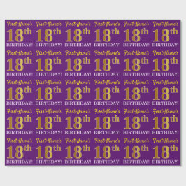 Lila, Imitation Guld titta "18:e BIRTHDAY" Presentpapper