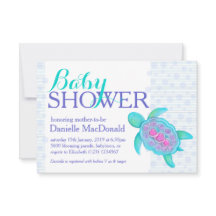 Lila - inbjudningar till sköldpaddsbabydusch