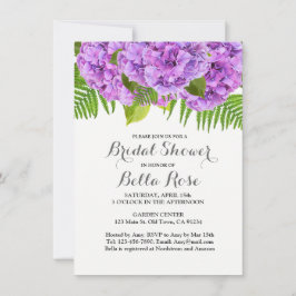 Lila inbjudningskort för möhippan