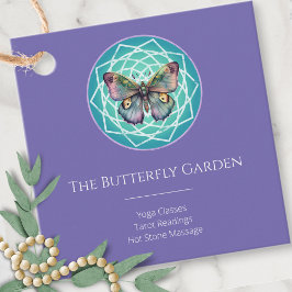 Lila Indigo Butterfly Mystical Mandala Turcos Gåvor Etiketter