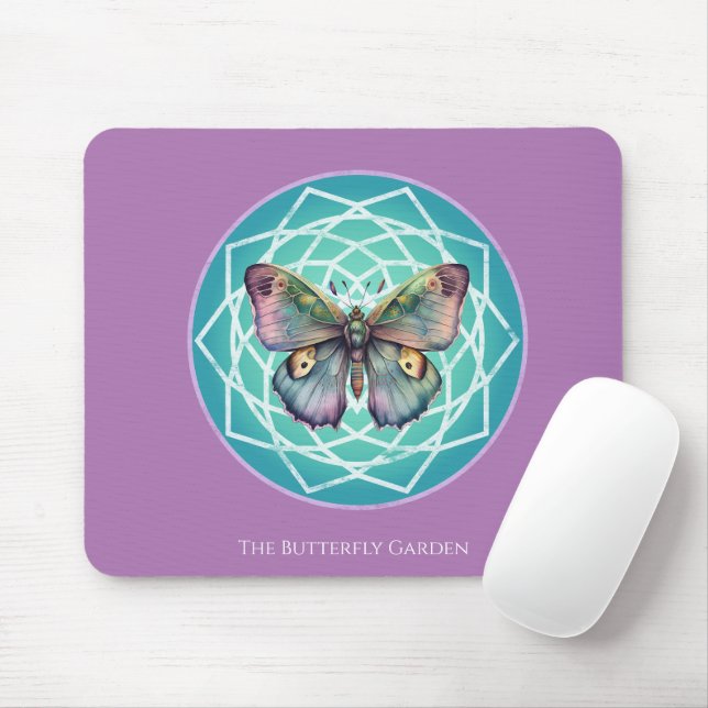 Lila Indigo Butterfly Mystical Mandala Turcos Musmatta (Med mus)