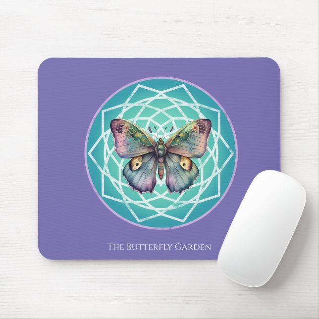 Lila Indigo Butterfly Mystical Mandala Turcos Musmatta (Med mus)