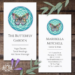Lila Indigo Butterfly Mystical Mandala Turcos Visitkort