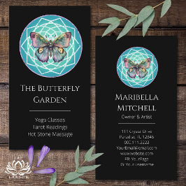 Lila Indigo Butterfly Mystical Mandala Turcos Visitkort