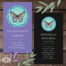 Lila Indigo Butterfly Mystical Mandala Turcos Visitkort