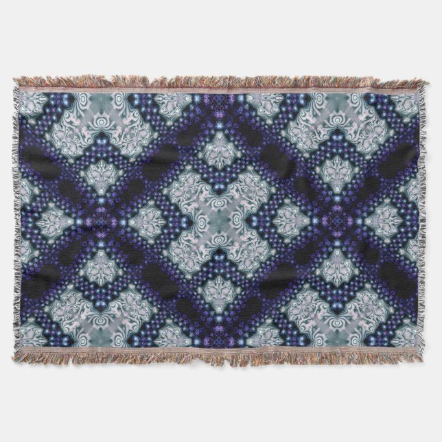 Lila Indigo Essence Medieval Woven Throw Blanket Mysfilt (Framsidan)