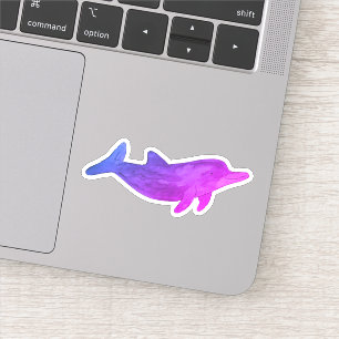 Lila Indigo Watercolor Dolphin Klistermärken