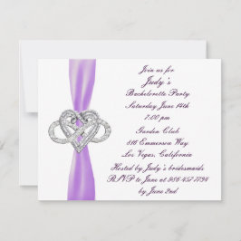 Lila Infinity Heart Bachelorette Party Inbjudan