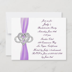 Lila Infinity Heart Bachelorette Party Inbjudan