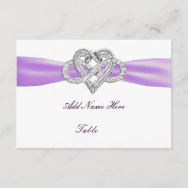 Lila Infinity Heart Bröllop Bord Place Card Inbjudningar