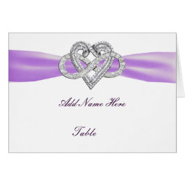 Lila Infinity Heart Bröllop Bord Place Card OBS Kort
