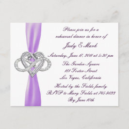 Lila Infinity Heart Rehearsal Middagsinbjudan Inbjudningar