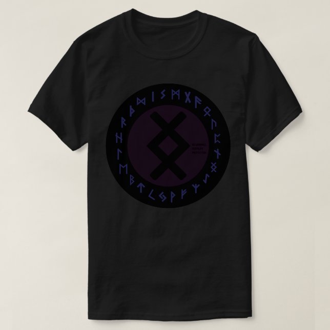 Lila Inguz Futhark Rune Symbol T Shirt (Design framsida)