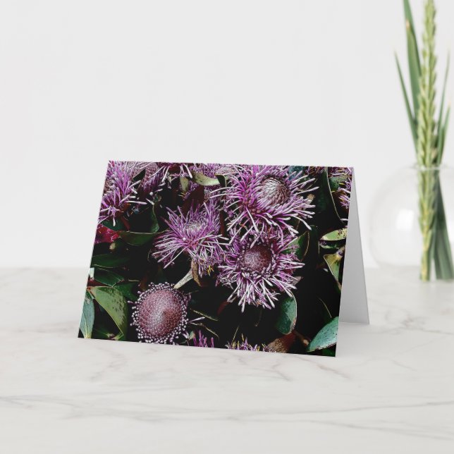 lila inhemska blommor helgkort (Framsida)