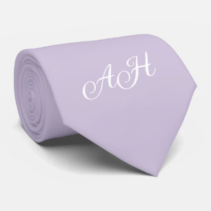 Lila Initial Bröllopsgäst Monogram Monogrammerad Slips