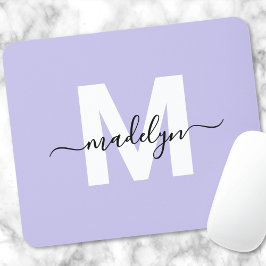 Lila Initialt Namn Monogram Musmatta