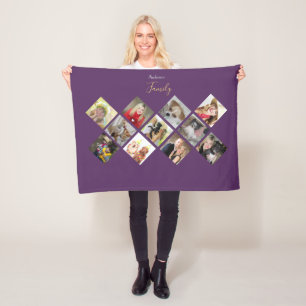 Lila Instagram Blanket 11 Photo Collage Fleecefilt